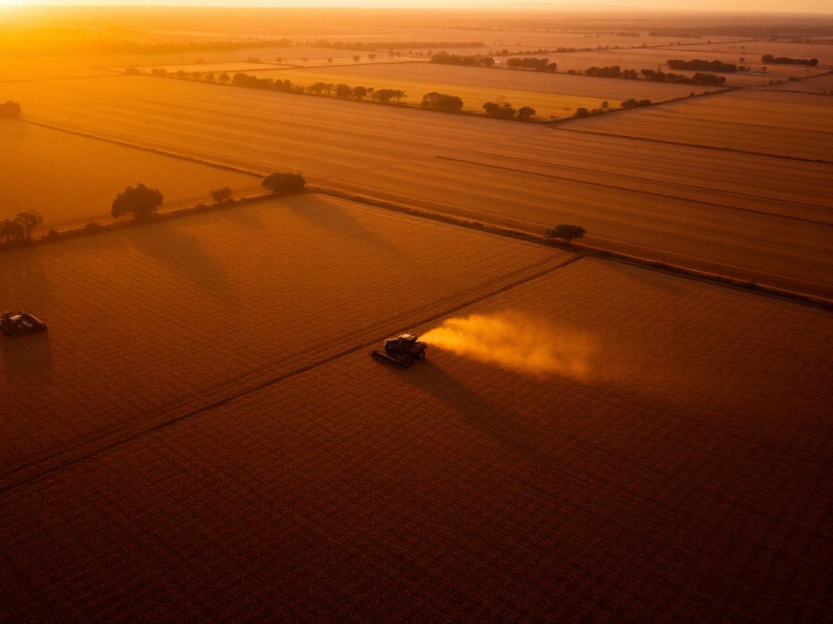 Cosecha agrícola en el interior de Brasil